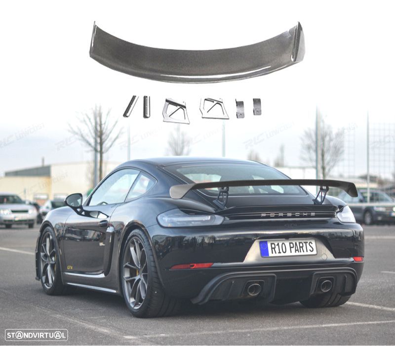 AILERON SPOILER PORSCHE CAYMAN 17-23 LOOK GT4 CARBONO - 1