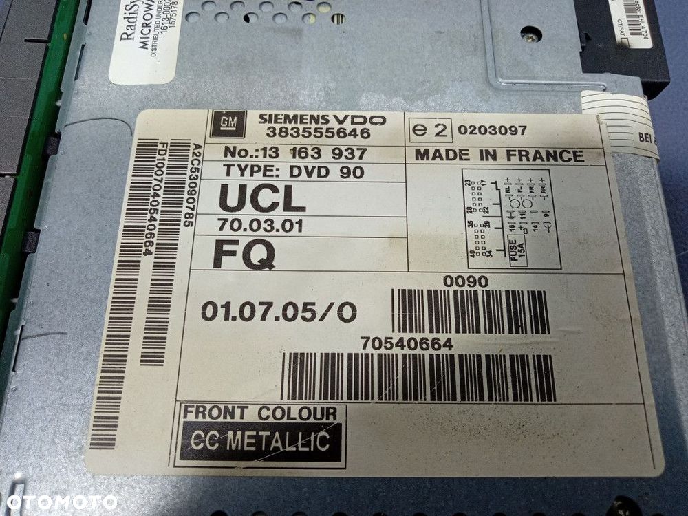 OPEL VECTRA C RADIO CD FABRYCZNE DVD 90 NAVI 13163937 - 5