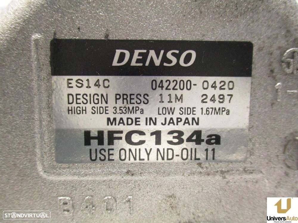 COMPRESSOR AR CONDICIONADO TOYOTA PRIUS 2011 -0422000420 - 1