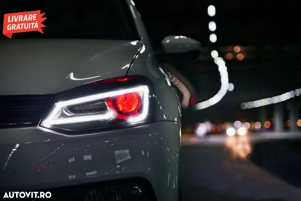 Faruri LED XENON HID VW Polo 6R / 6C / 61 (2011-2017) Devil Eye Look- livrare gratuita - 15