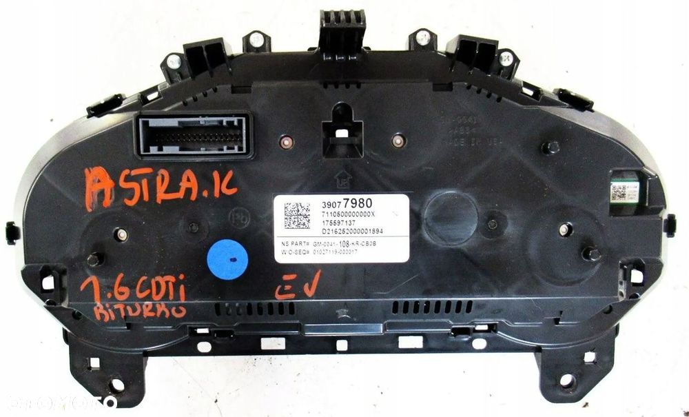 OPEL ASTRA K V 1.6 CDTI LICZNIK ZEGAR PRĘDKOŚCIOMIERZ 39077980 - 5