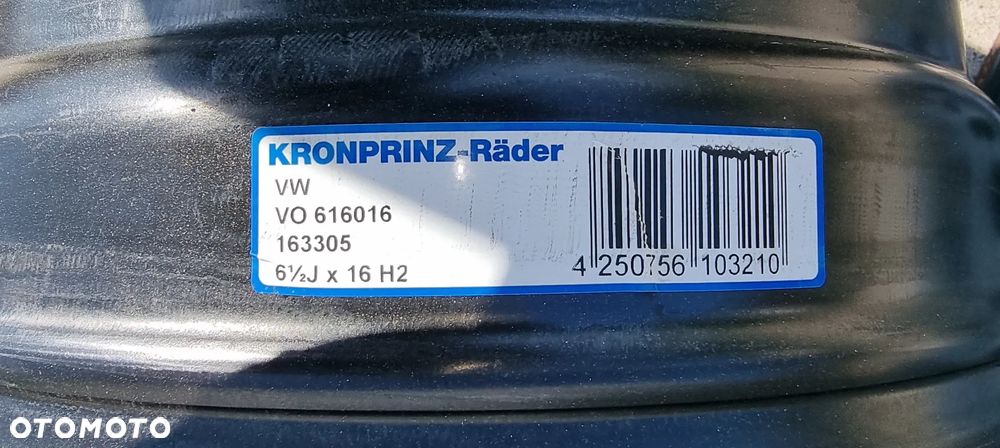 Felgi Stalowe VW Transporter T5 T6 VO 616016 163305 6 1/2J x 16H2 - 5