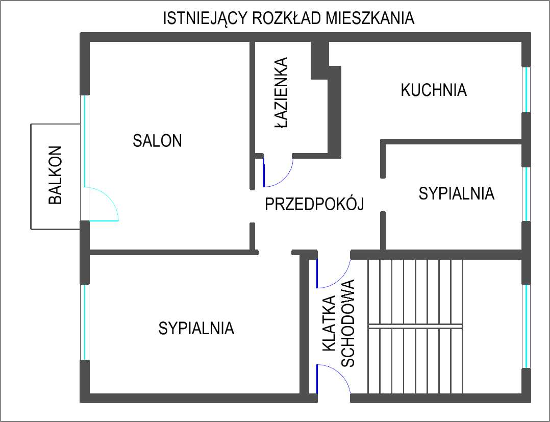 3 pokoje w bloku na Borkach