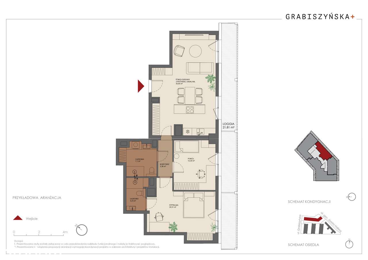 2-pokojowe 86 m² (B.7.M.01) | Grabiszyńska + | Krzyki
