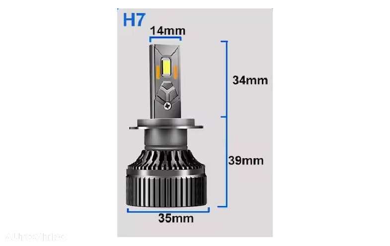 Set 2 Becuri LED Led-uri AUTO Moto H7 Canbus 120W/set 6000K ALB - 8
