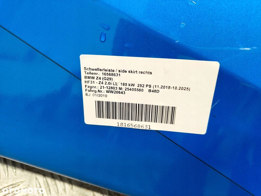 BMW Z4 G29 LISTWA NAKŁADKA PROGU PROGOWA PRAWA M-PAKIET C1D - 3