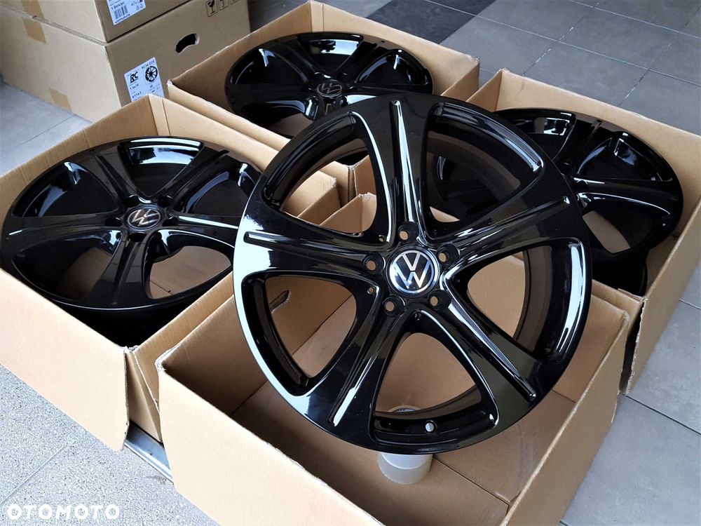 Alufelgi 18 5x112 VW Golf Passat Touran Caddy Jetta T-Roc Arteon Tiguan Czarne 860# - 3