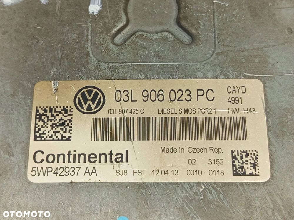 Sterownik Silnika SEAT SKODA AUDI Volkswagen Caddy 1.6 TDI 03L906023PQ - 15