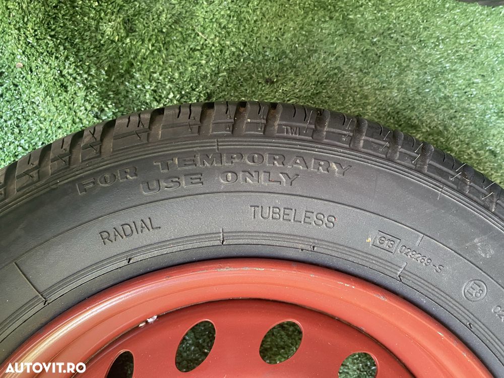 Roata rezerva originala Fiat 500 Lancia 4X98 cu anvelopa 135 80 13 - 5