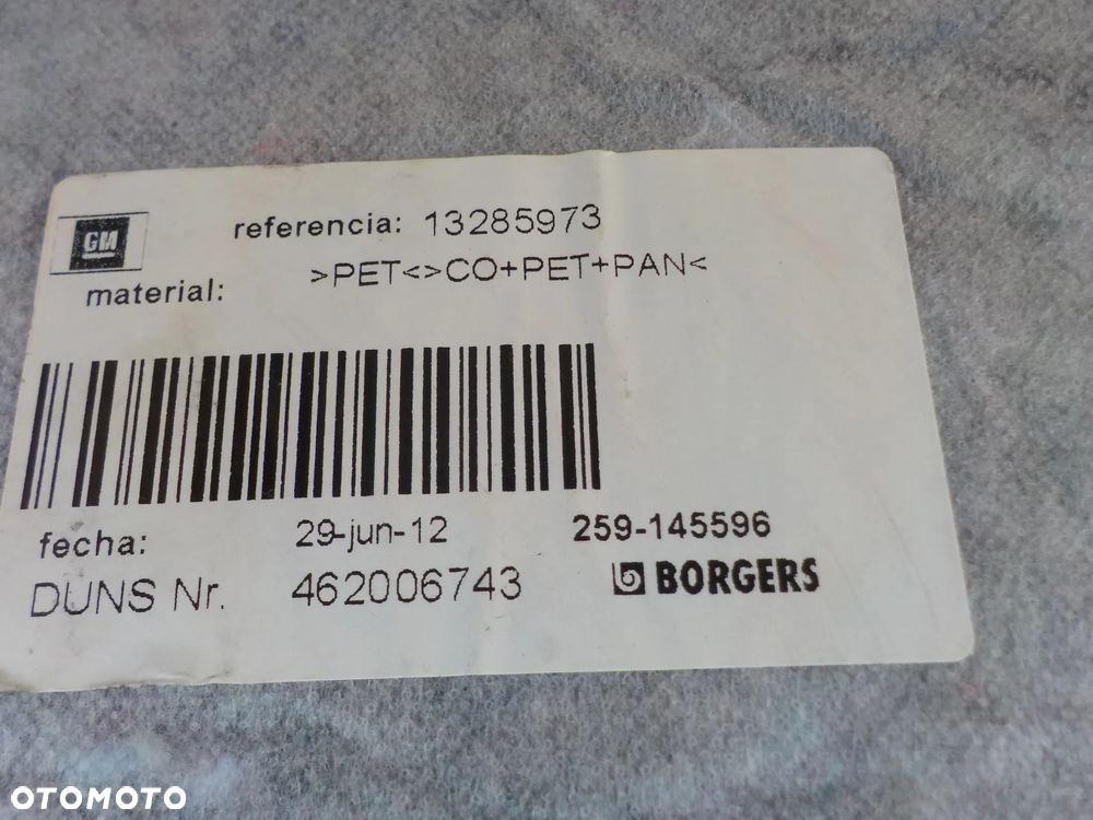 OPEL MERIVA B DYWAN WYKŁADZINA BAGAŻNIKA 13285973 - 3