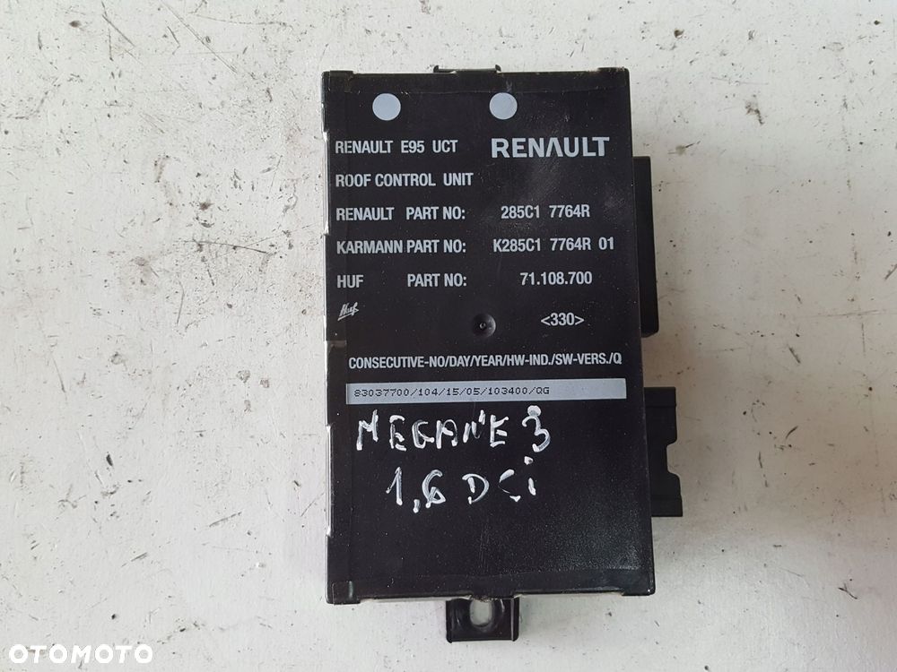 RENAULT MEGANE 3 III LIFT CABRIO CC MODUŁ STEROWNIK DACHU 285C1 7764R - 1