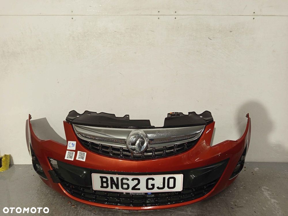 ^ ZDERZAK PRZÓD PRZEDNI OPEL CORSA D LIFT FL Z50K BORDO BORDOWY HALOGENY - 1