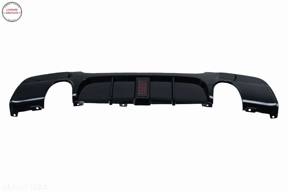 Difuzor Bara Spate cu LED BMW Seria 3 E90 E91 (2004-2012) M Design Negru Lucios- livrare gratuita - 4