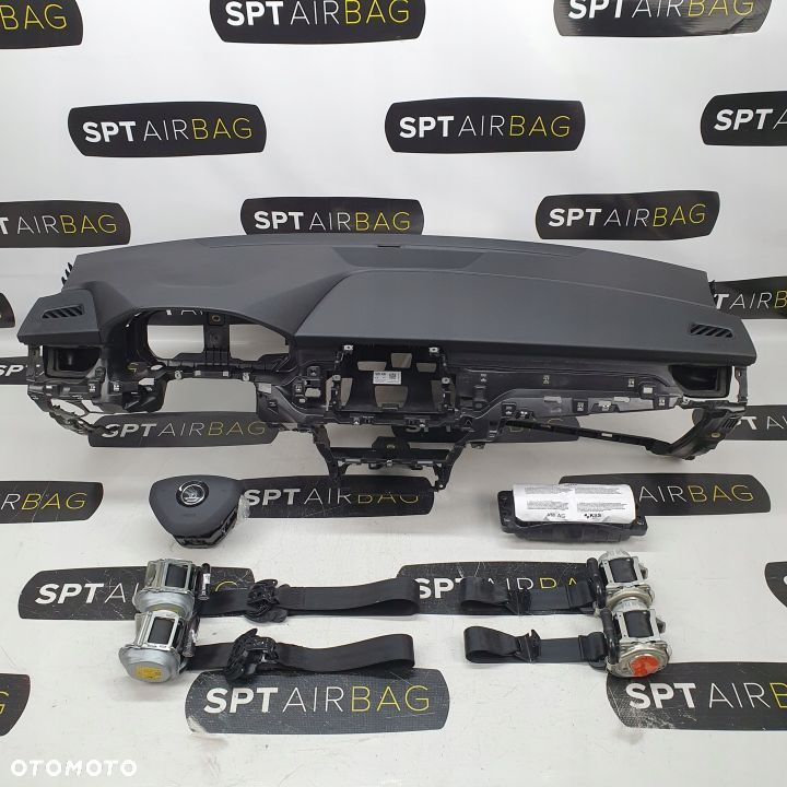 SKODA SCALA KAMIQ DESKA ROZDZIELCZA KONSOLA KOKPIT PULPIT PODUSZKI AIRBAG AIR BAG PASY KIT SET - 1
