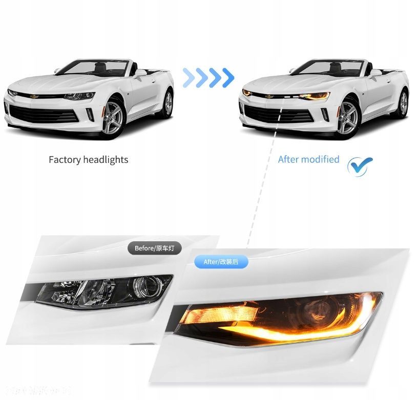 Reflektor Lampa kpl Vland Full Led Neon Tuning Chevrolet Camaro VI 6 2016- - 11
