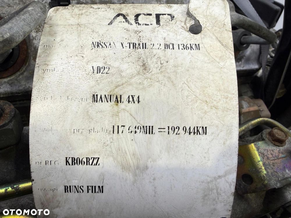 SILNIK KOMPLETNY Nissan X-Trail 2.2 DCI 136KM 2 piny diesel YD22 YD22DDTI - 3