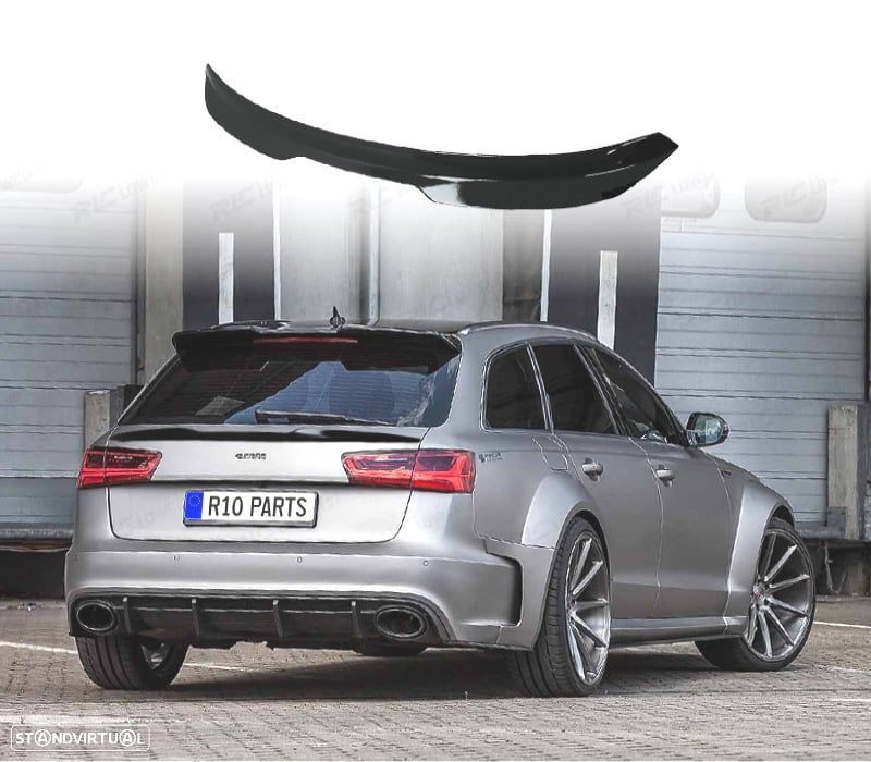 AILERON SPOILER AUDI A6 AVANT 11-18 PRETO BRILHANTE - 1