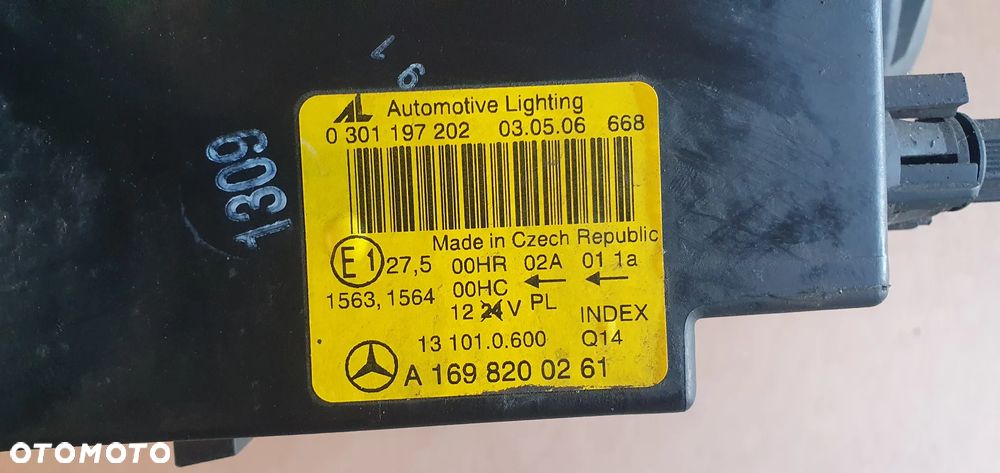 Lampa prawy przód przednia prawa Mercedes A-Klasa W169 A1698200261 - 8