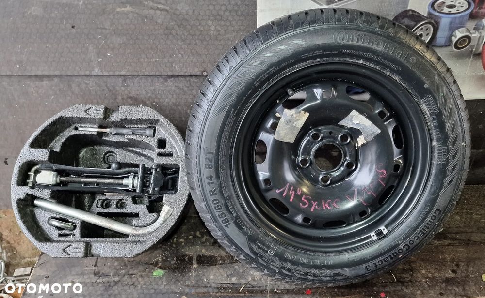 KOŁO ZAPASOWE CONTINENTAL 14" 5X100 185/60R14 + ZESTAW NAPRAWCZY VW SEAT SKODA - 1