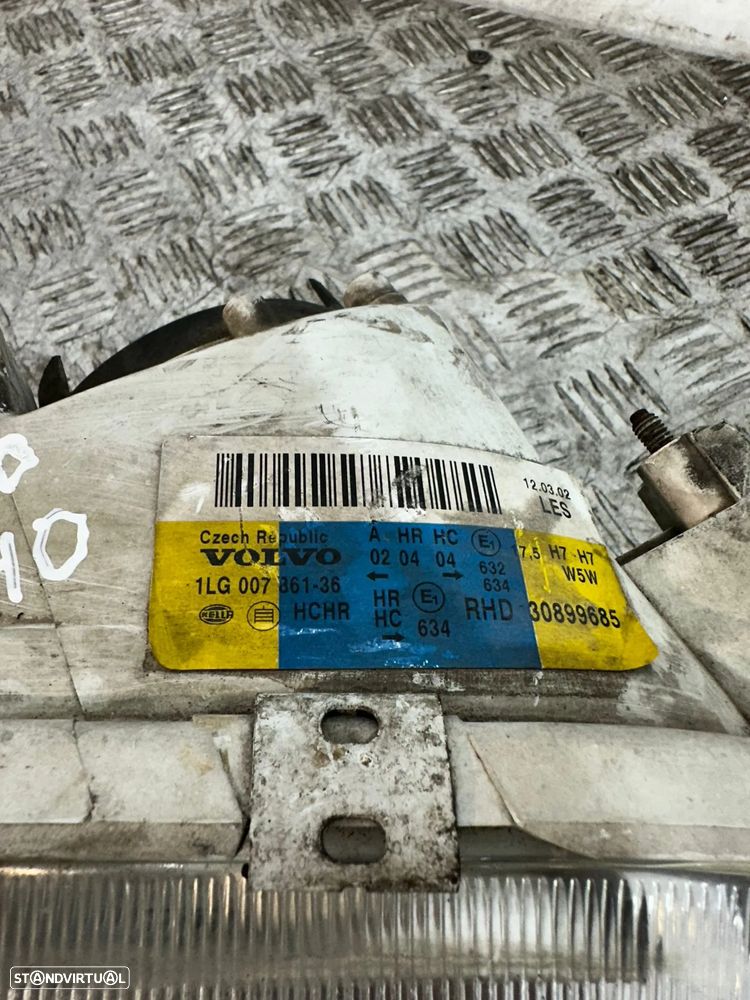 .Otica Farol Frente Frontal Direita Original Volvo V40 S40 Mk1 30899685 1LG007861 1997 - 2004 - 8