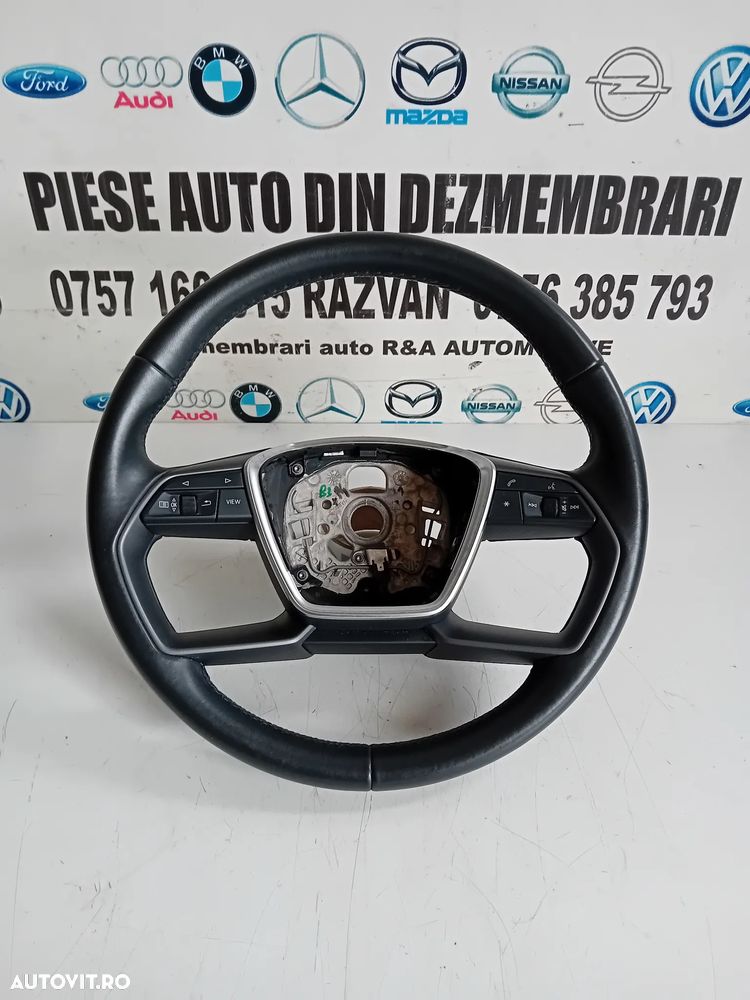 Volan Din Piele Cu Comenzi Audi A6 C8 A8 A7 An 2018-2024 4 Spite Cod 4N0419091AE Motor DTP - 3