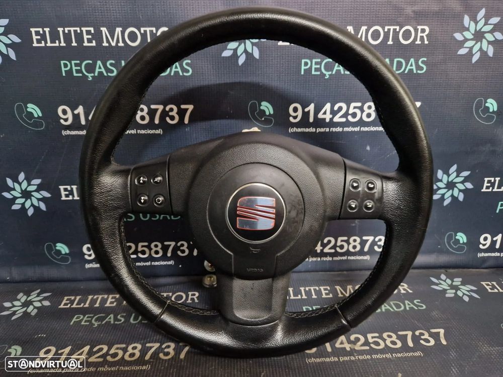Volante usado pele com airbag SEAT LEON 1P multifunções ALTEA - 3