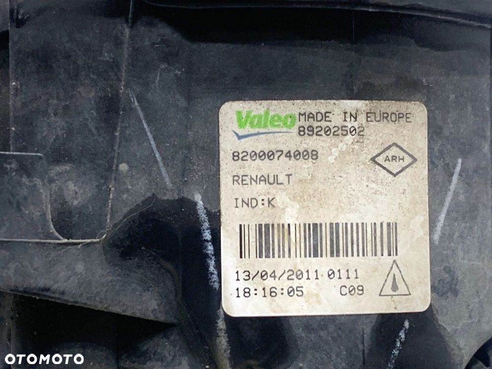 HALOGEN PRAWY PRZÓD  RENAULT GRAND SCÉNIC III (JZ0/1_) 2009 - 2022 1.4 16V (JZ0F) 96 kW [131 KM] - 5