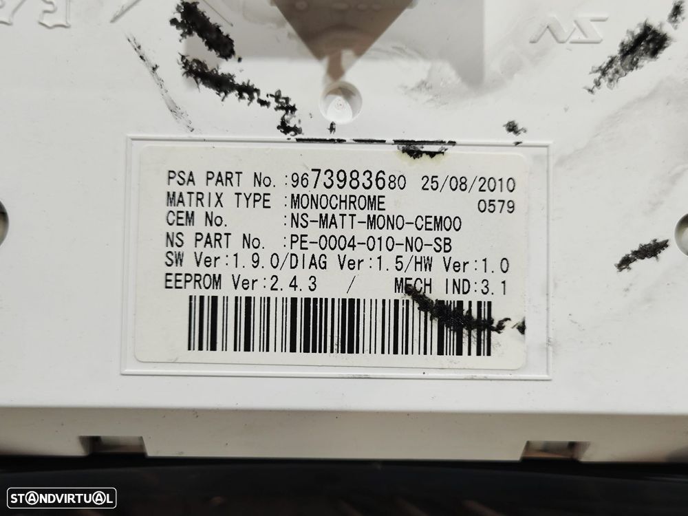 Quadrante Mostradores Painel Instrumentos Peugeot RCZ Original - 8