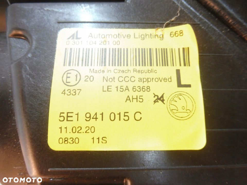 SKODA OCTAVIA 3 III LAMPA ZWYKLA LIFT 5E1941015C - 3