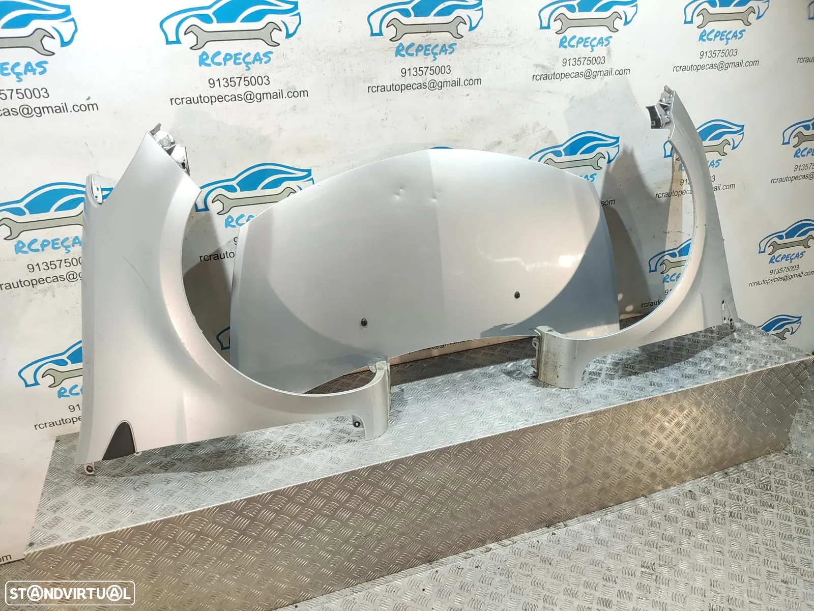 Frente Completa Renault Clio 3 Cinza - Mk3 Fase 2 - Parachoques | Farol | Simbolo | Guarda Lamas | Capo | Capot | Parachoque | Frontal | Guarda Lama | Farol | Radiador | Ventilador | Fibra - 16