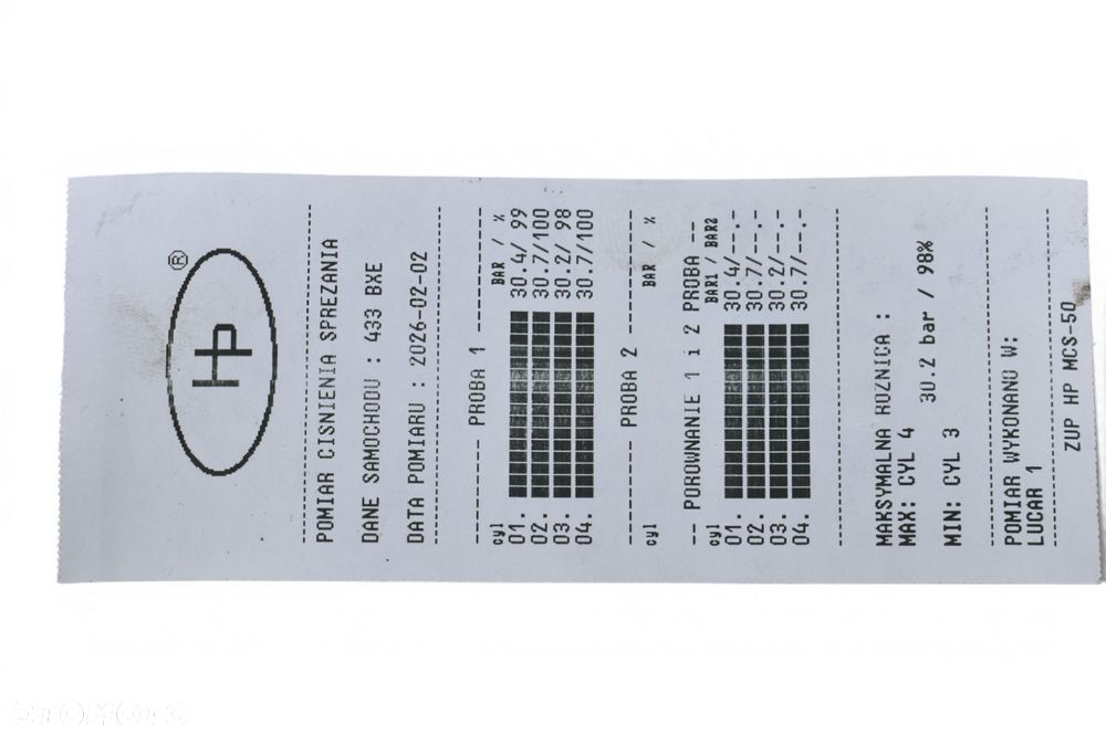 Silnik PASSAT B6 GOLF V TOURAN OCTAVIA II TOLEDO 1.9TDI 105KM BXE KOMPRESJA - 12