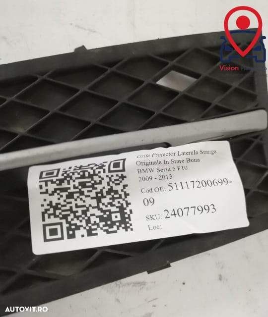 Grila Proiector Laterala Stanga Originala In Stare Buna BMW Seria 5 F1 - 7
