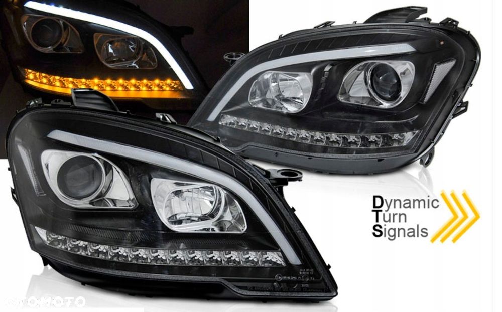 reflektory lampy kpl led tube neon tuning black mercedes ml 164 lift 08-12 - 2