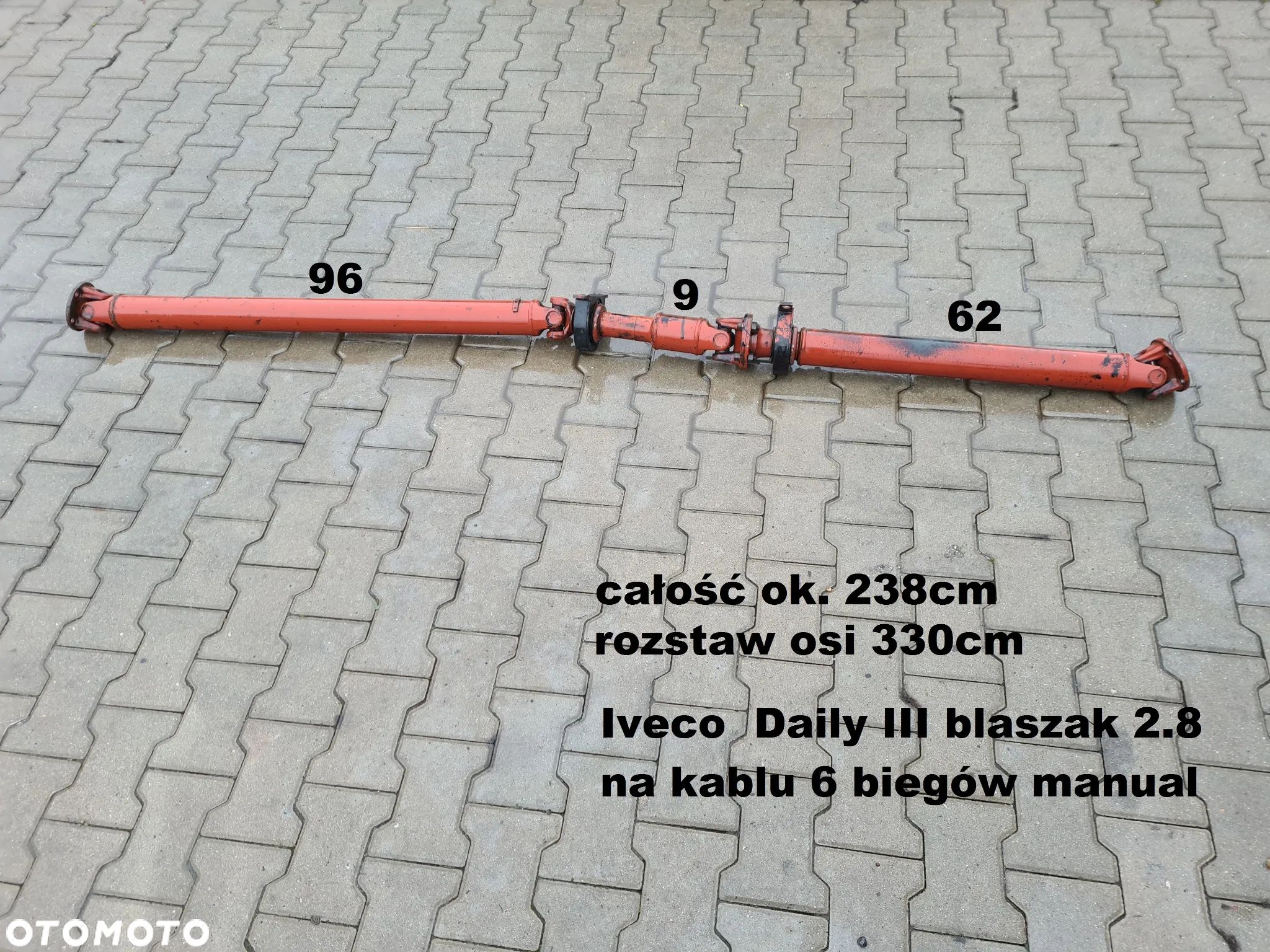 IVECO DAILY 3 99-06 wał napędowy długość 238cm rozstaw osi 330 - 1