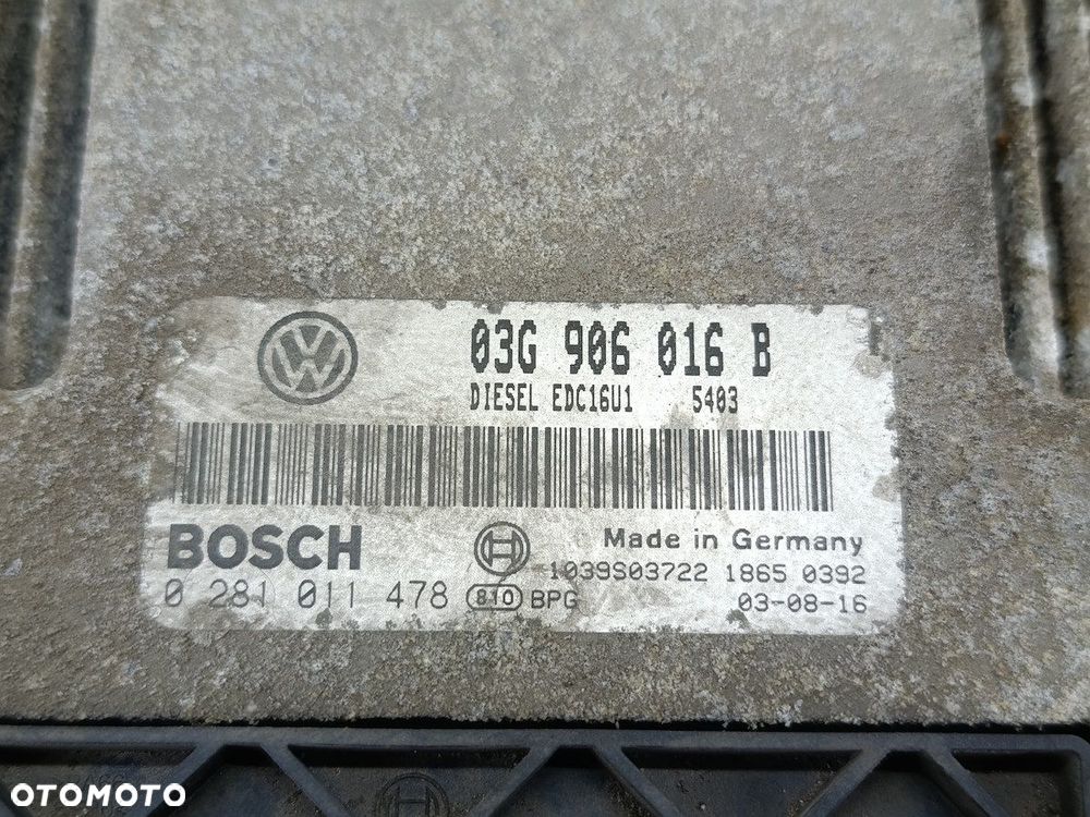 KOMPUTER, STEROWNIK VW GOLF V 03G906016B 0281011478  1.9 TDI 105KM - 2