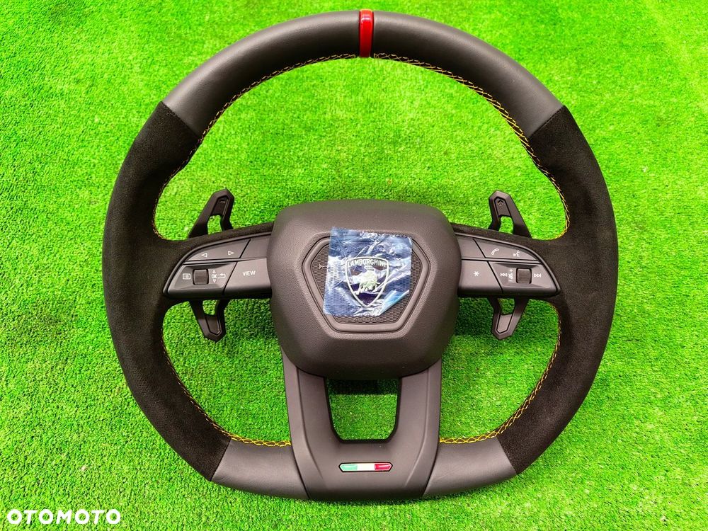 LAMBORGHINI URUS KIEROWNICA ŁOPATKI ALCANTARA ŻÓŁTA NIĆ - 1