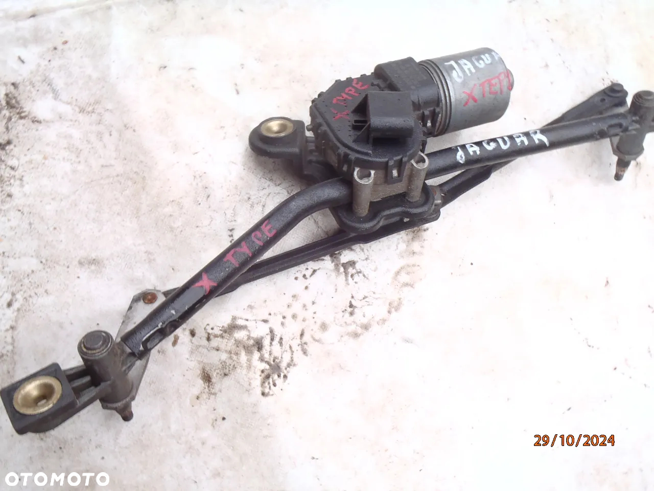 silniczek wycieraczek mechanizm ramiona cięgna cięgno trzpień frez jaguar x type xtype 0390 241 708 cep ORYGINAL JAK NOWY nie wypracowane - 4