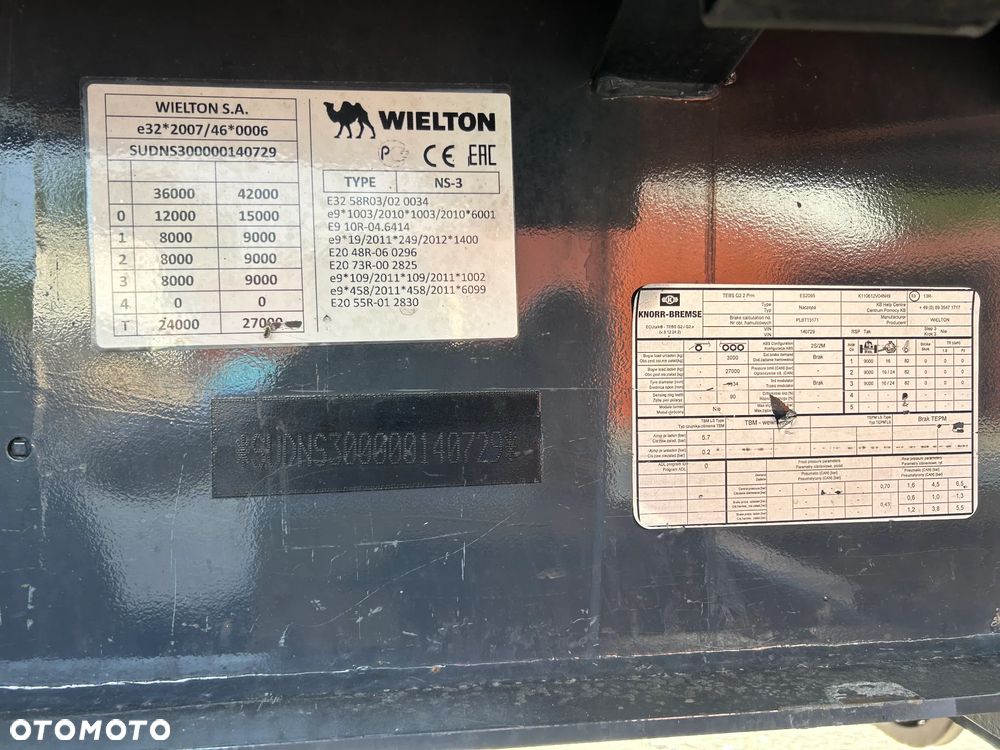 Wielton FIRANKA COILMULDA LIGHT / PODNOSZONY DACH / SAF OSIE / OŚ PODNOSZONA / ALUMINIOWE DESKI / BARDZO ŁADNY STAN / 08.2023 ROK !! - 9