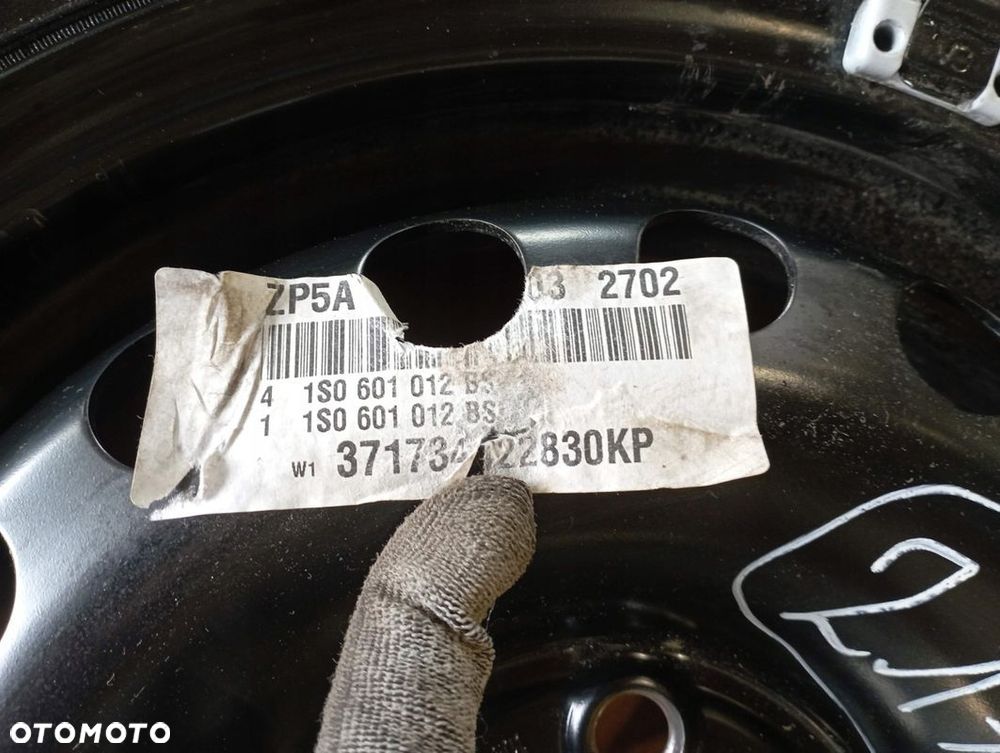 VW UP KOŁO ZAPASOWE ZAPAS 165/70 14" ET35 5,5Jx14H2 1S0601027 - 2