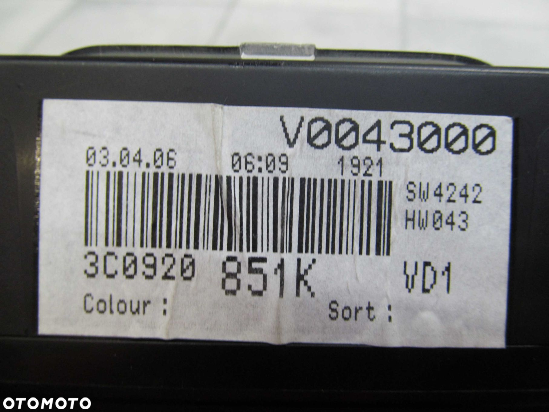 VW PASSAT B6 05- 1.6FSI LICZNIK ZEGARY 3C0920851K - 10