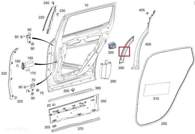 MERCEDES GLB Listwa drzwi tyl prawa ORYGINAL - 2