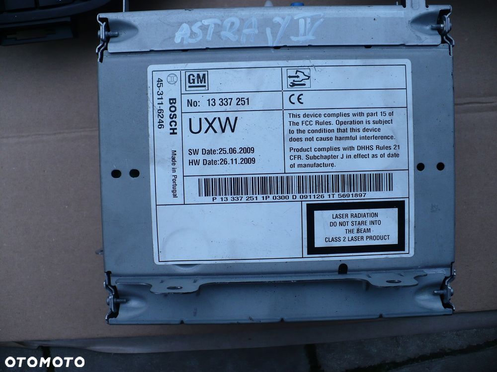 ASTRA J IV radio panel CD500 NAVI 13337220 13337251  EU. - 4