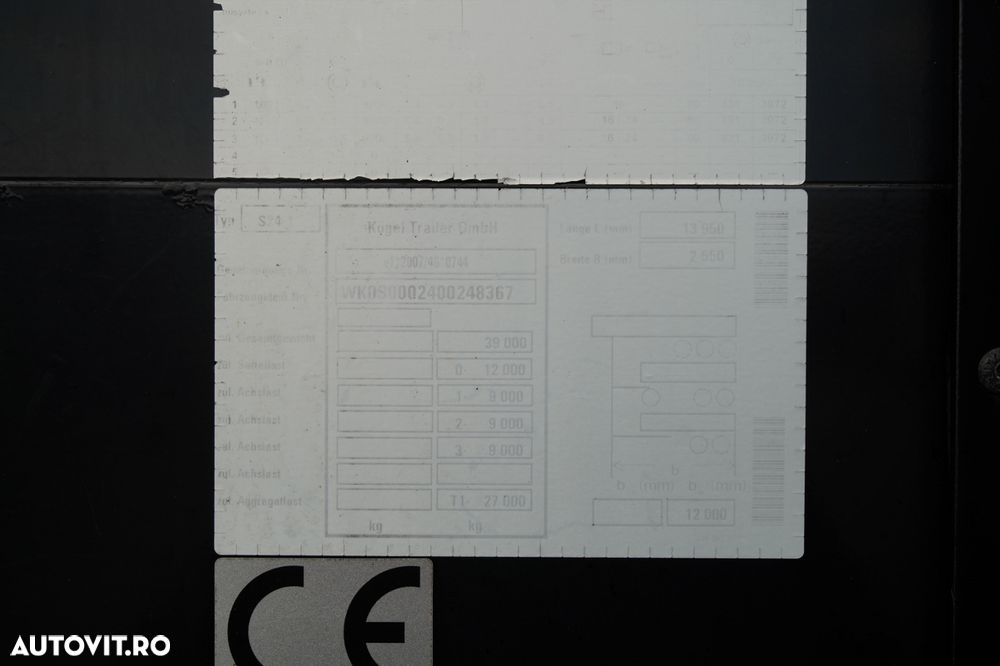 Kögel CORTINĂ KOGEL / STANDARD / ACOPERIȘ SUSPENDAT / CONTENIER PENTRU PALEȚI - 29