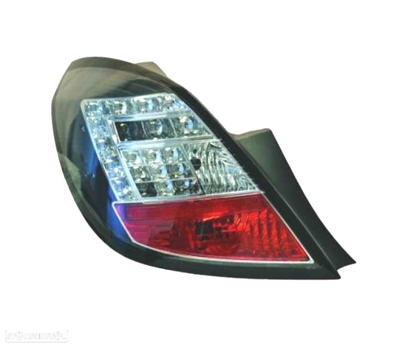 FAROLINS TRASEIROS LED OPEL CORSA D 06-11 BRANCO VERMELHO PRETO - 2