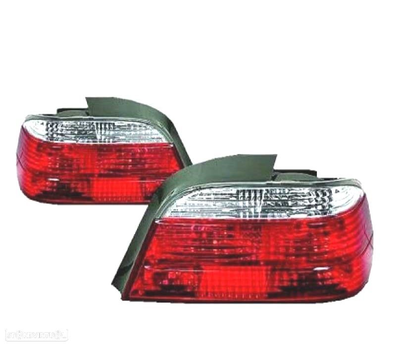 FAROLINS TRASEIROS BMW E38 94-01 VERMELHO BRANCO - 2