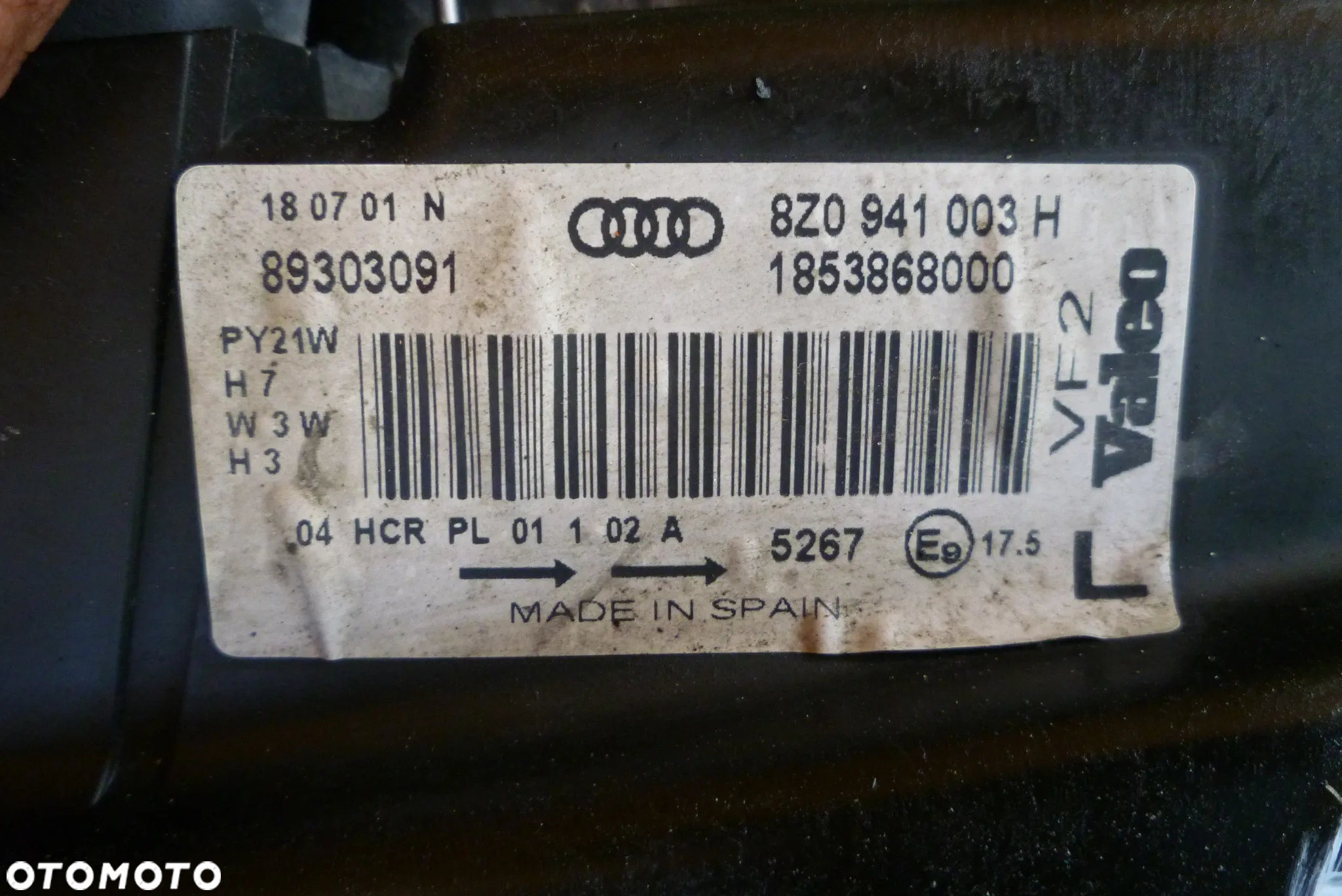 lampa lewa Audi A2 Valeo Europa - 3