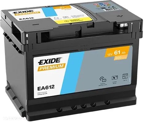 Akumulator Exide EA612 61Ah 600A P+ 12V - 1