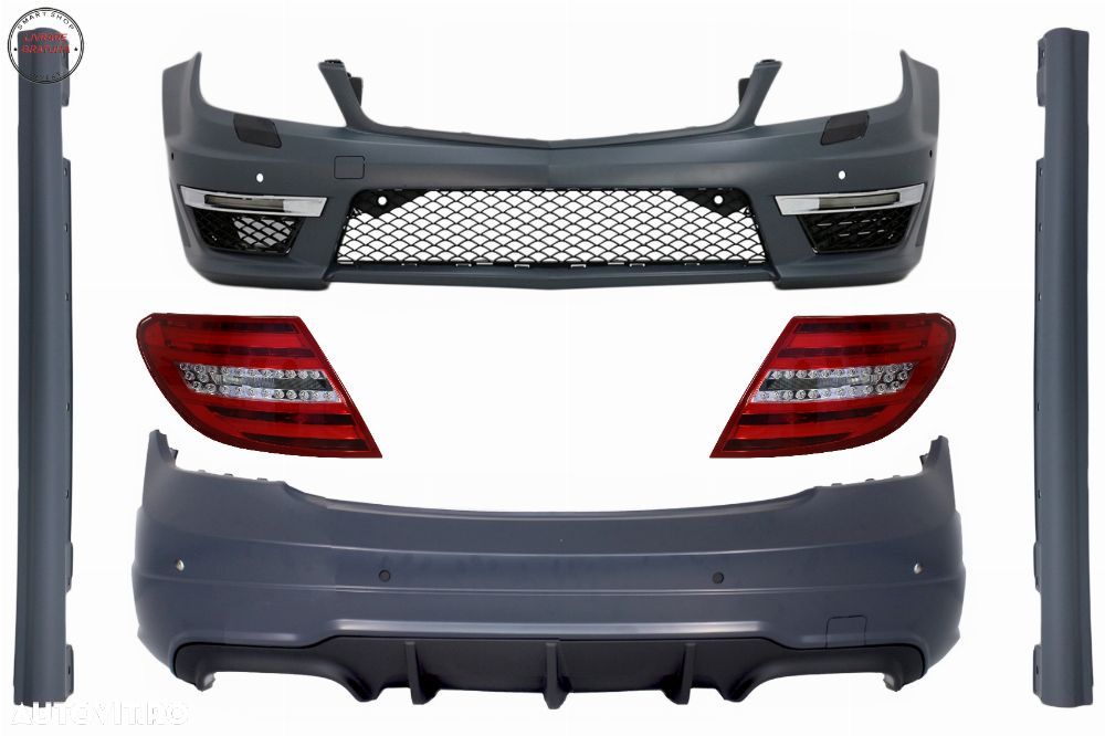 Pachet Exterior Mercedes C-Class W204 Facelift (2007-2015) cu Stopuri LED- livrare gratuita - 1