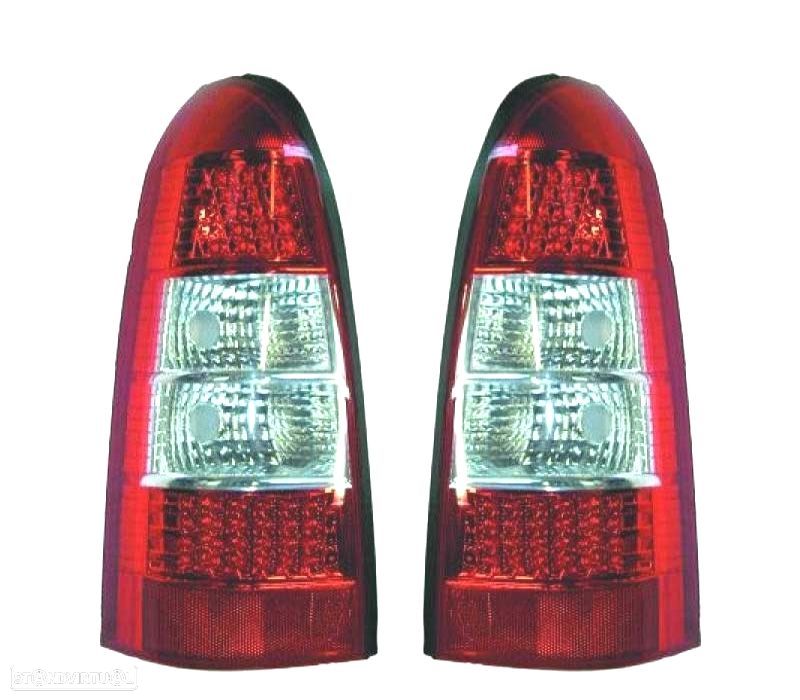 FAROLINS TRASEIROS LED OPEL ASTRA CARAVAN 97-04 VERMELHO BRANCO - 1