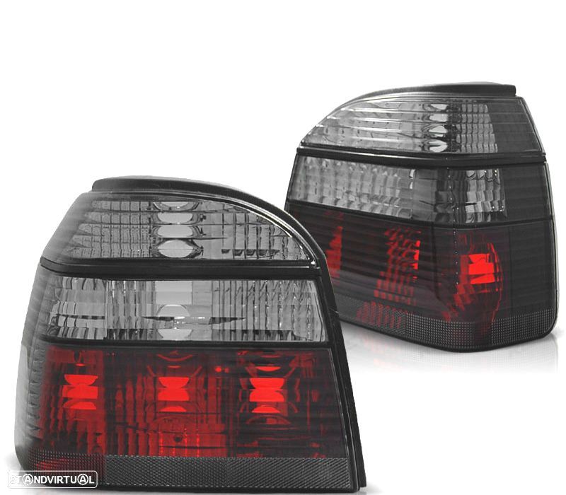 CONJUNTO FAROLINS VW GOLF 3 91-97 VERMELHO FUMADO - 1